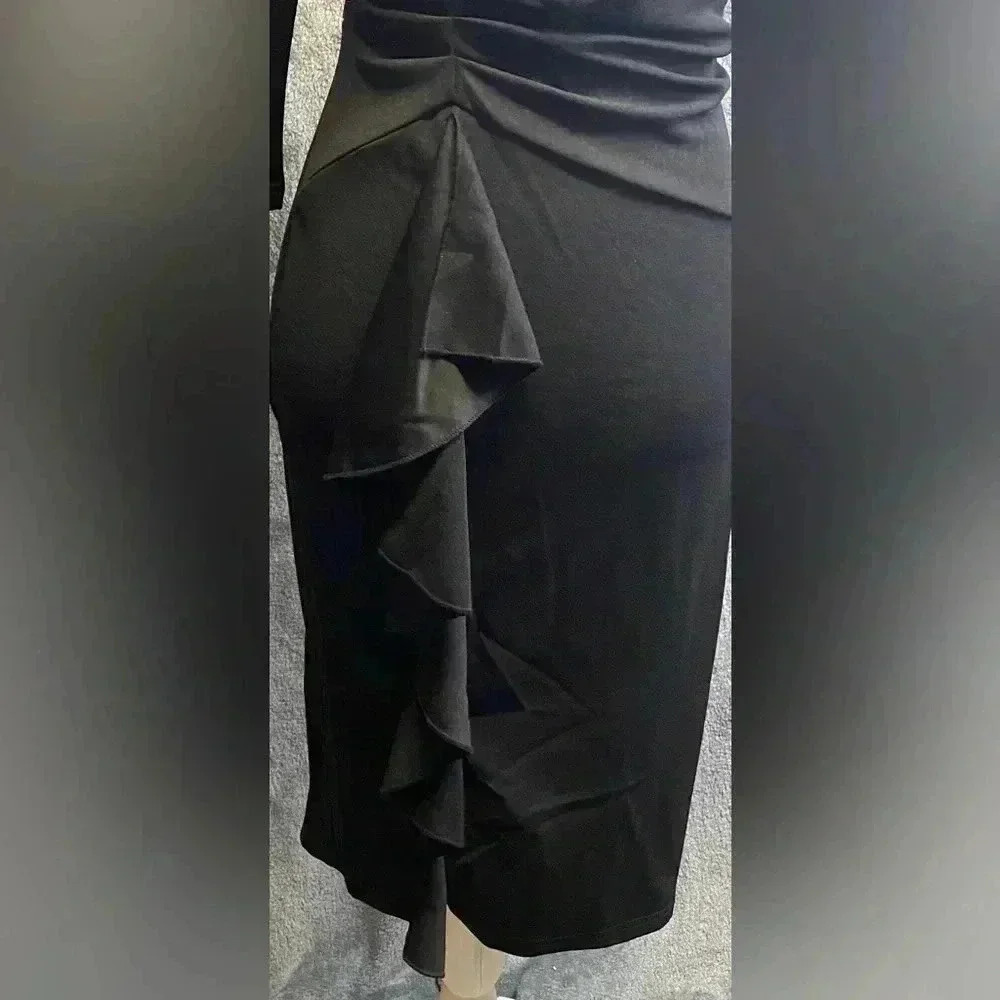 AISIZE Women's Retro Ruched Elegant Business Pencil Sheath Dress size Small - Picture 4 of 12
